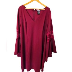 Paper Doll Red Bell Sleeve V-Neck Sundress Size 3X